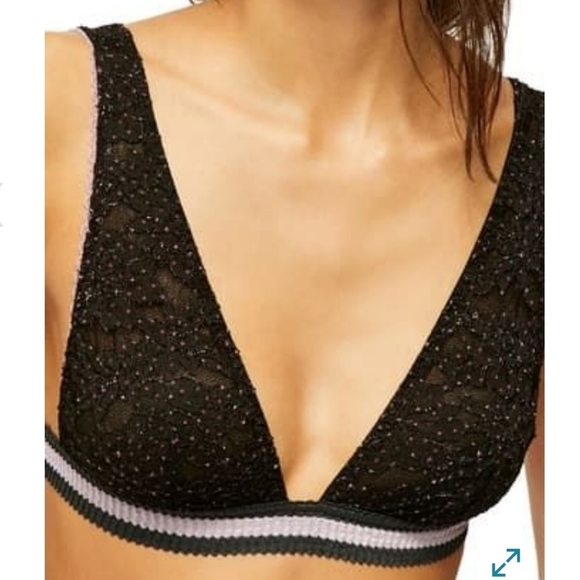 Free People Other - Free People Livvy Bralette in Black with Purple Size Small